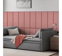 Coussin mural 'Carpino' Panneau rembourré set de 2 velours 90 x 30 cm rose