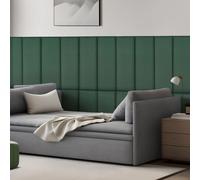 Coussin mural 'Carpino' Panneau rembourré set de 2 velours 90 x 30 cm vert foncé