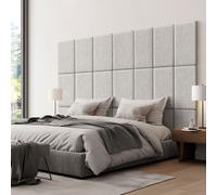 Coussin mural 'Carpino' Panneau rembourré Set de 3 textiles 60 x 30 cm Gris
