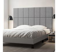 Coussin mural 'Carpino' Panneau rembourré Set de 3 textiles 60 x 30 cm Gris clair