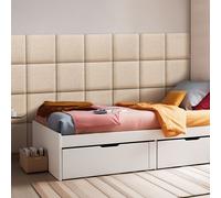 Coussin mural 'Carpino' Panneau rembourré Set de 4 textiles 30 x 30 cm Beige