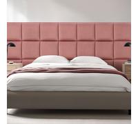 Coussin mural 'Carpino' Panneau rembourré Set de 4 velours 30 x 30 cm Rose