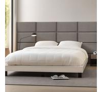 Coussin mural 'Carpino' Set de 3 panneaux rembourrés en velours 60 x 30 cm Gris foncé