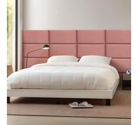Coussin mural 'Carpino' Set de 3 panneaux rembourrés en velours 60 x 30 cm rose
