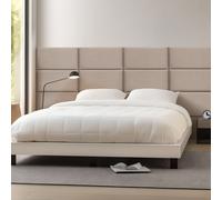 Coussin mural 'Carpino' Set de 3 panneaux rembourrés velours 60 x 30 cm gris clair