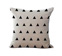 Coussin Noir et Blanc géométrique Style Classique géométrique Art Série Art Abstrait Taie d'oreiller Home Bar Club de Voiture Lit canapé Décor Coussin （45 x 45 cm My-g1013-01