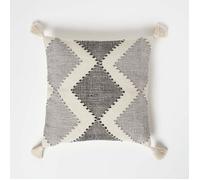 Coussin noir et gris en coton Malmo - HOMESCAPES - Carré - Uni - 45 x 45 cm