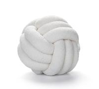 Coussin noué - Diamètre : 22 cm - Coussin en boule nouée doux - Décoration d'intérieur - Pour décoration de la maison, chambre à coucher, canapé - Beige et blanc