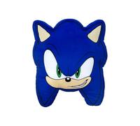Coussin Oreiller en Forme de Sonic The Hedgehog sous Licence Officielle Character World | Oreiller Bleu en Forme de Sonic | Parfait pour la Décoration de la Chambre ou du Salon, 35 x 35 cm