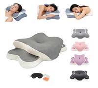 Coussin Orthopédique Pour L'apnée Du Sommeil, Oreiller Mémoire De Forme Anti-ronflement 60x40x13cm Oreiller Ergonomique Cervical Pour Dormir Sur Le Côté, Le Dos Et Le Ventre(Gris)