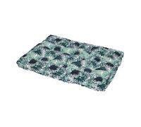 Coussin palette de jardin déco feuilles foncé 120 x 80 x 8 cm -