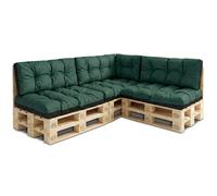 Coussin palette de jardin Lot de 7 coussins pour palettes - coussins exterieur et interieur gros oreiller Vert