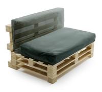 Coussin Palette Déhoussable Imperméable - 120x60 cm - Bananair - Gris foncé Fabriqué en France