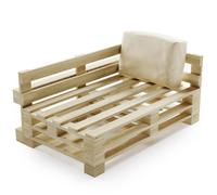 Coussin Palette Déhoussable Imperméable - Angle 60x40 cm - Bananair - Beige Fabriqué en France