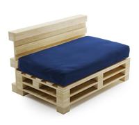 Coussin Palette Déhoussable Imperméable - Assise 120x80 cm - Bananair - Bleu Fabriqué en France