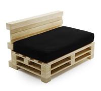 Coussin Palette Déhoussable Imperméable - Assise 120x80 cm - Bananair - Noir Fabriqué en France