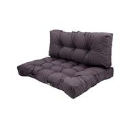 Coussin Palette - Lot de 2 Matelas Palettes pour extérieur ou intérieur - Coussins Capitonnés Moelleux - Déperlant et antiUV - Assise 120x80cm - Dossier 120x40cm - Gris Carbone - Déco Arts