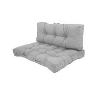 Coussin Palette - Lot de 2 Matelas Palettes pour extérieur ou intérieur - Coussins Capitonnés Moelleux - Déperlant et antiUV - Assise 120x80cm - Dossier 120x40cm - Gris Galet - Déco Arts