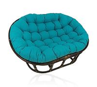 Coussin Papasan Double, épaissir Le Coussin de Chaise Papasan Confortable, Coussin de Chaise pour Meubles de Chambre ou de Jardin, pour la Décoration Intérieure et Extérieure,Bleu,170 * 120CM