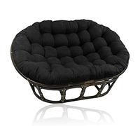 Coussin Papasan Imperméable, Coussin de Chaise Papasan Double Surdimensionné, Coussin de Chaise Papasan, Coussin de Chaise de Patio, sans Chaise en Osier,Noir,170 * 120cm