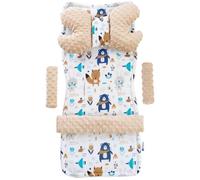 Coussin Papillon Medi Partners Coussin universel pour le siège et la poussette, 5 pièces, Boho animals avec beige Minky