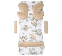 Coussin Papillon Medi Partners Coussin universel pour le siège et la poussette, 5 pièces, Safari avec Minky Beige