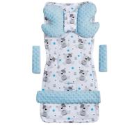 Coussin Papillon Medi Partners Coussin universel pour le siège et la poussette, 5 pièces, Teddy avec bleu clair Minky