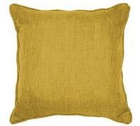 Coussin passepoil 40 x 40 cm chambray uni newton Jaune Jaune G
