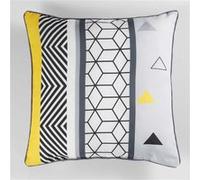 coussin passepoil 40 x 40 cm polyester imprime yellow mix des. place Imprimé