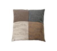 Coussin Patchwork 40x40cm Aspect Vieux Cuir Déhoussable - METRO - ALTOBUY Marron G
