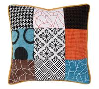 Home Deco Factory – Coussin Patchwork déhoussable Multicolore