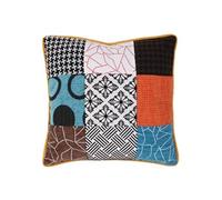 - Coussin patchwork en tissu déhoussable 40x40 cm