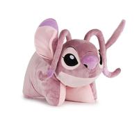 Disney Coussin Peluche 2 en 1 pour Enfant Angel de Lilo et Stitch - Coussin Peluche Ultra-Doux à câliner, avec Fermeture Velcro, Multi-usages