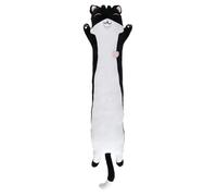 Coussin Peluche Allongé Chat Noir et Blanc 100cm - TOM