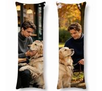 Coussin Personnalisé, Housse Coussin Long 30x90cm 0j-37 | Traversin 90cm Impression Recto Verso Photo et Texte, Doux en Velours, Fermeture Éclair Invisible, Décoration de Lit Salon