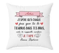 Coussin Personnalisé Prénom - Cela Te Rappelle Je T’Aime - Coussin Personnalisable, Taie Oreiller Personnalisé, Cadeau Romantique, Oreiller Couple, Coussin Saint Valentin