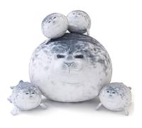 Coussin Phoque Chubby SQEQE avec 4 Phoques Bébé - Jouet en Peluche