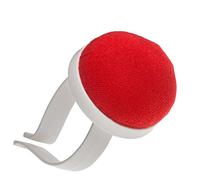 coussin pique-aiguilles à porter au poignet : Porte-aiguilles rouge pour poignet avec bracelet en plastique.