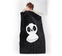 Coussin plaid - ANIMAUX - Panda - 110x150 cm - 100% polyester - Convertible