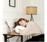 Coussin plaid en polyester 33x15x38 cm collection MIAOU forme chat blanc