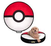 Coussin Poké Ball Pokémon pour Animal de Compagnie - Coussin de 76 cm pour Animal de Compagnie avec Housse Amovible Lavable en Machine et Points antiglisse