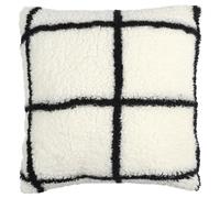 Coussin polyester 40x40 cm collection NINON à carreaux blanc et noir