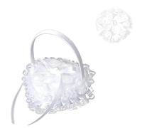 Coussin Porte-Alliances en Forme De Cœur, Coussin pour Alliances De Mariage, Porte-Bijoux De Style Romantique, De Mariage, De Bague Fleur, pour Bagues Ou Dragées De (B)