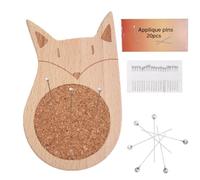 Coussin pour aiguilles à coudre en bois avec 20 épingles | Porte-aiguilles portables pour aiguilles à tricoter, fil à coudre usage quotidien