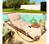 Linxor – Coussin matelassé pour bain de soleil et transat 185 x 60 cm – Plusieurs coloris