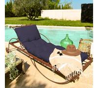 Linxor – Coussin matelassé pour bain de soleil, transat – 185 x 60 cm – Plusieurs coloris