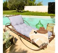 Linxor – Coussin matelassé pour bain de soleil, transat 185 x 60 cm – Plusieurs coloris