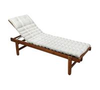Coussin pour bain de soleil - Naturel/Blanc - 60 x 180 cm - 100% Coton - Repose tête intégré - Pliant