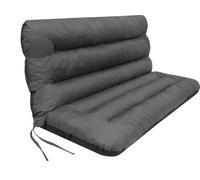 Coussin pour balançoire 150 cm - résistant aux intempéries, 7 cm d'épaisseur, motif à carreaux brun, avec rubans & élastique, pour balançoire hollywoodienne 3 places | PillowPrim