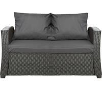 Coussin pour banc de jardin 120x50x7cm pour ensemble de meubles de jardin en poly rotin Anthracite | Coussin de dossier 2*56x50 | Coussin de jardin | Coussin pour canapé en rotin 2 places